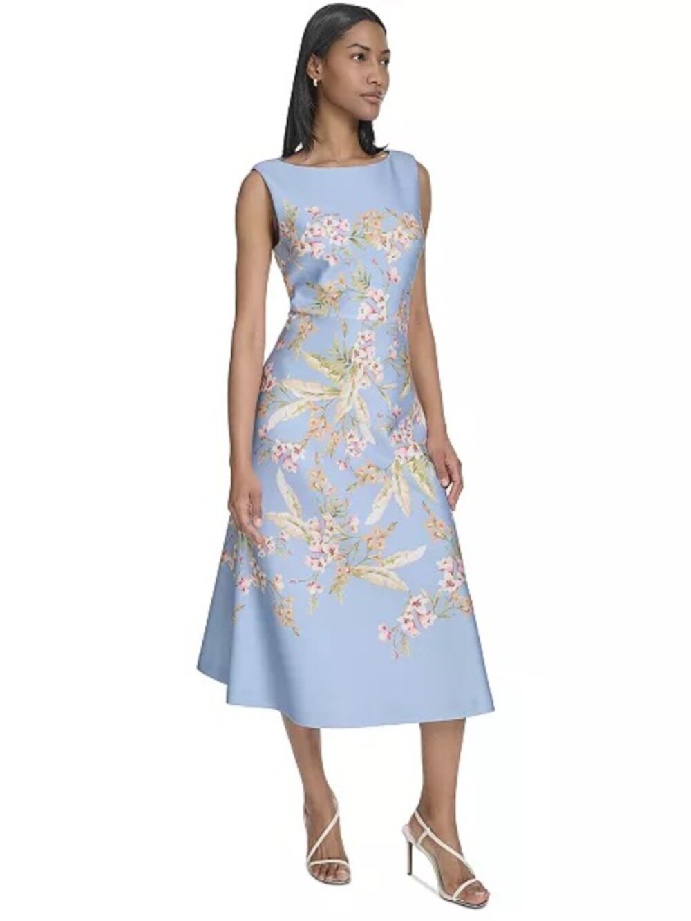 Halston Midi Floral Dress Size 4